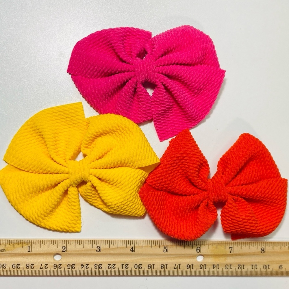 5 for $10: 3 Handmade‎ Simple Colorful Kids Hair Bow Set Pink Orange Yellow